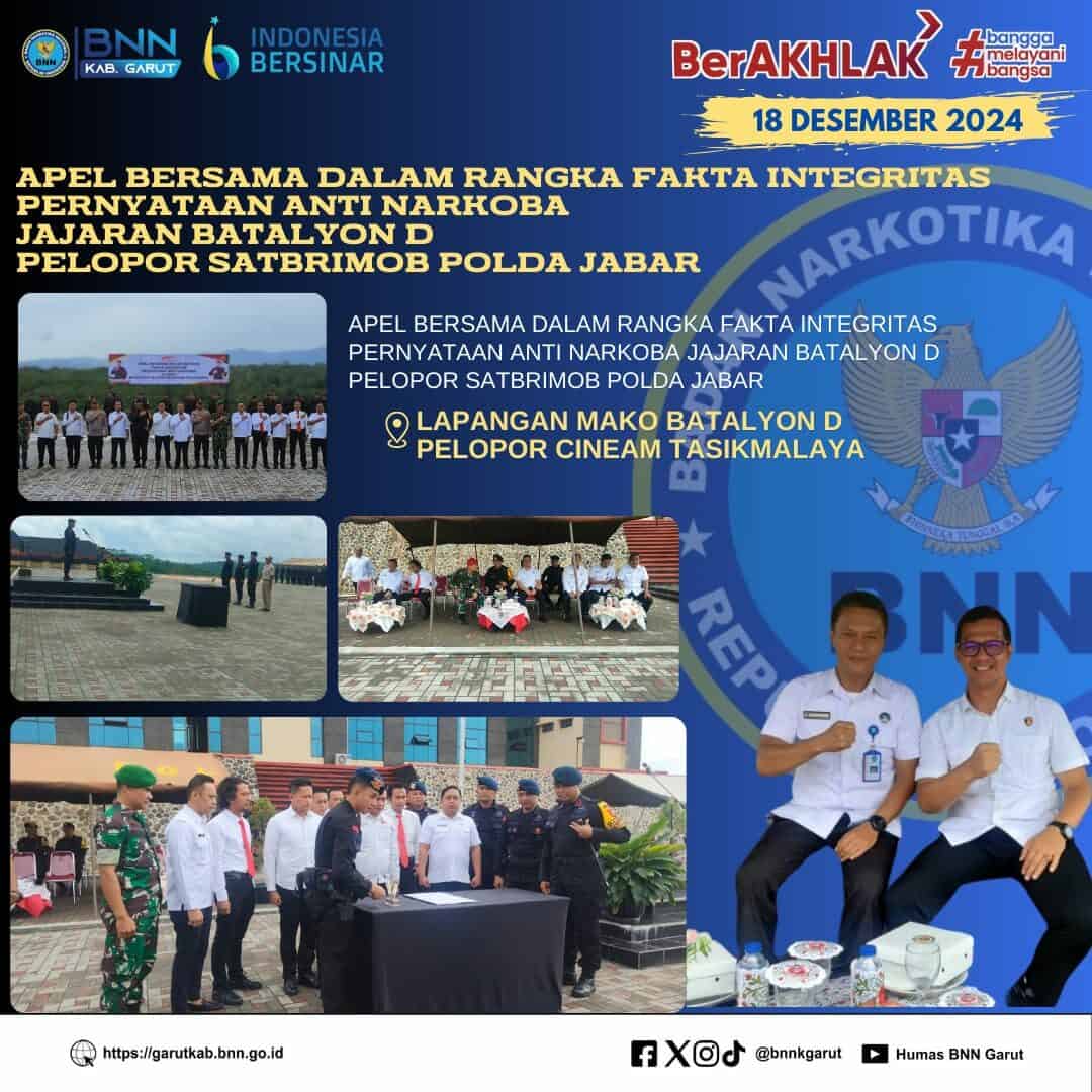 Penguatan Kolaborasi P4GN BNNK Garut Dengan Batalyon D Pelopor Satbrimob Polda Jabar Penguatan Kolaborasi P4GN BNNK Garut Dengan Batalyon D Pelopor Satbrimob Polda Jabar