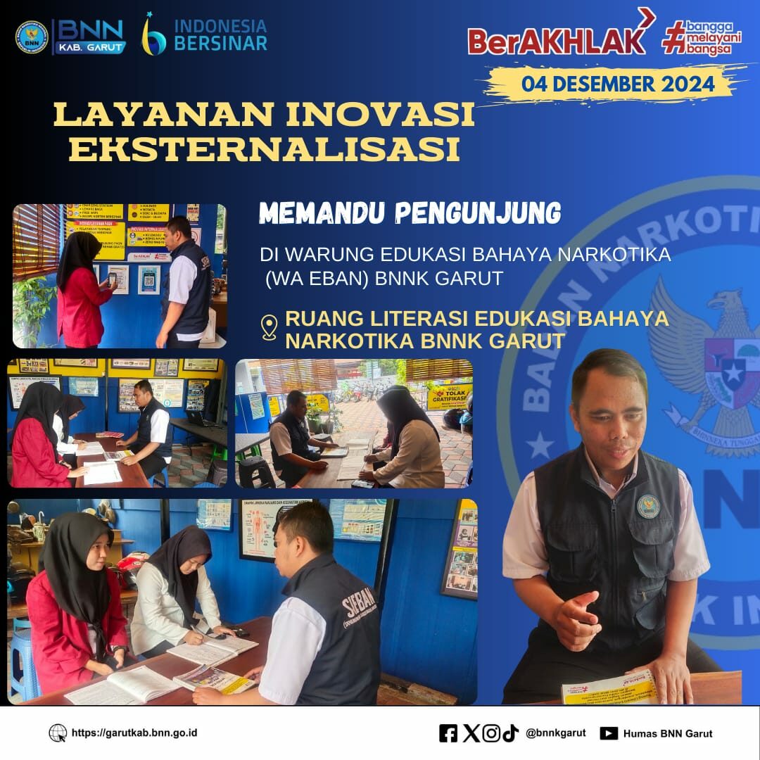 BNNK GARUT PERKUAT LAYANAN INOVASI EKSTERNALISASI, MEMANDU PENGUNJUNG DI WARUNG EDUKASI BAHAYA NARKOTIKA (WA EBAN) BNNK GARUT BNNK GARUT PERKUAT LAYANAN INOVASI EKSTERNALISASI, MEMANDU PENGUNJUNG DI WARUNG EDUKASI BAHAYA NARKOTIKA (WA EBAN) BNNK GARUT