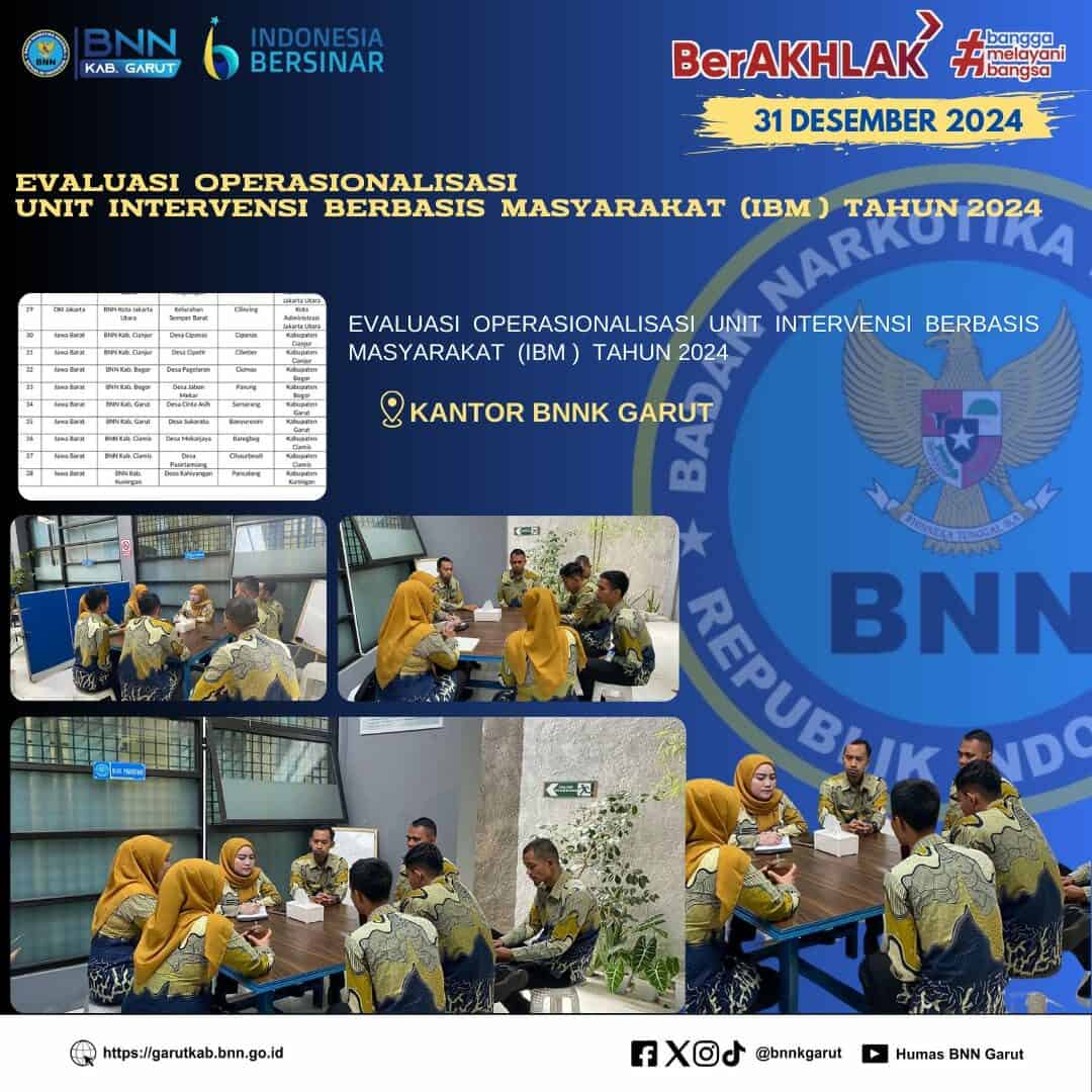BNNK Garut Gelar Monitoring Operasionalisasi Unit Intervensi Berbasis Masyarakat (IBM) Tahun 2024