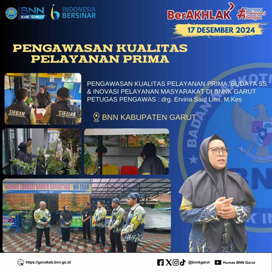 BNNK Garut Gelar Pengawasan Kualitas Pelayanan Prima, Budaya 5S dan Inovasi Pelayanan Masyarakat BNNK Garut Gelar Pengawasan Kualitas Pelayanan Prima, Budaya 5S dan Inovasi Pelayanan Masyarakat