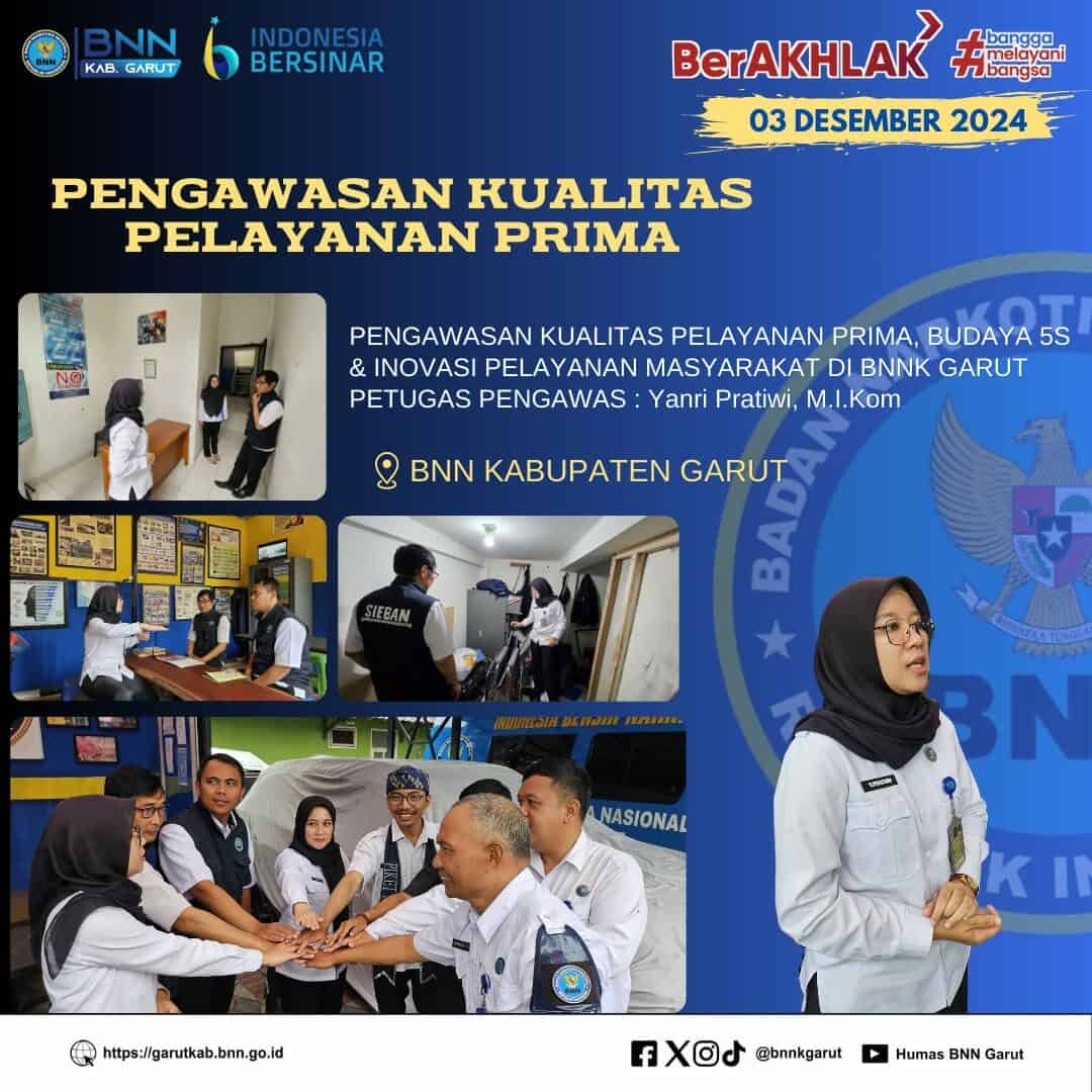 BNNK Garut Perkuat Pengawasan Budaya 5S Dan Kualitas Pelayanan Prima BNNK Garut Perkuat Pengawasan Budaya 5S Dan Kualitas Pelayanan Prima