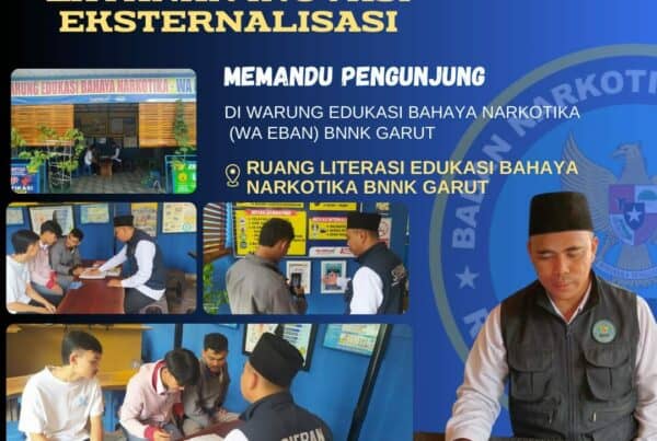 PERKUAT LAYANAN INOVASI EKSTERNALISASI, BNNK GARUT MEMANDU PENGUNJUNG DI WARUNG EDUKASI BAHAYA NARKOTIKA (WA EBAN)