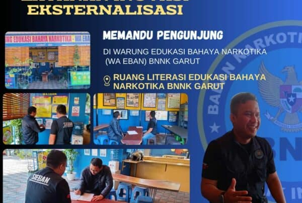 BNNK GARUT MEMANDU PENGUNJUNG DI WARUNG EDUKASI BAHAYA NARKOTIKA (WA EBAN)