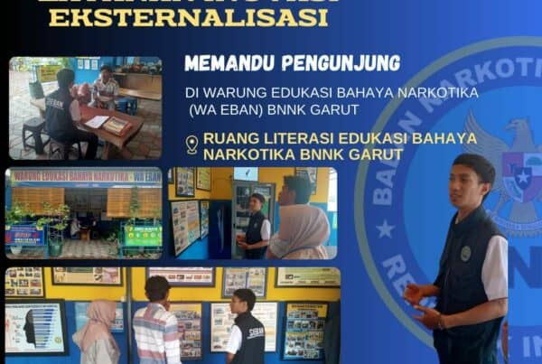 PERKUAT LAYANAN INOVASI EKSTERNALISASI, BNNK GARUT MEMANDU PENGUNJUNG DI WARUNG EDUKASI BAHAYA NARKOTIKA (WA EBAN)
