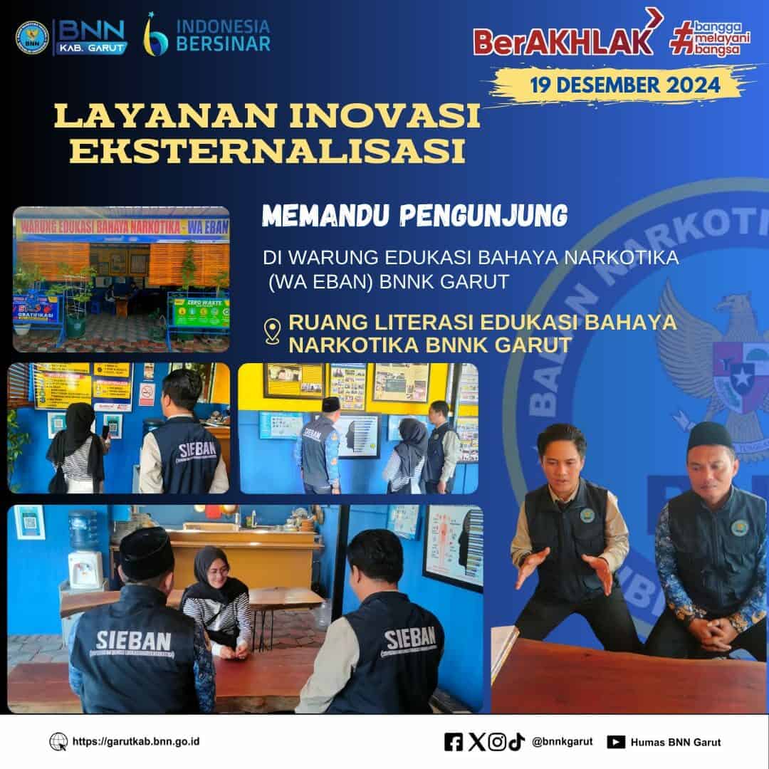 BNNK GARUT MEMANDU PENGUNJUNG DI WARUNG EDUKASI BAHAYA NARKOTIKA (WA EBAN) GUNA PERKUAT LAYANAN INOVASI EKSTERNALISASI BNNK GARUT MEMANDU PENGUNJUNG DI WARUNG EDUKASI BAHAYA NARKOTIKA (WA EBAN) GUNA PERKUAT LAYANAN INOVASI EKSTERNALISASI