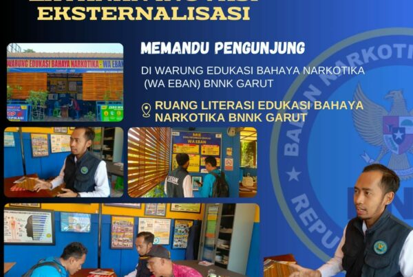 PERKUAT LAYANAN INOVASI EKSTERNALISASI, BNNK GARUT MEMANDU PENGUNJUNG DI WARUNG EDUKASI BAHAYA NARKOTIKA (WA EBAN)