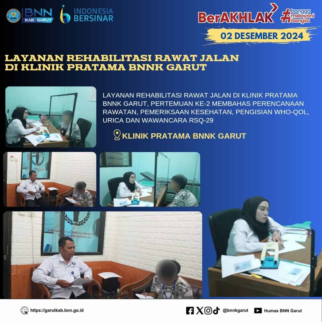 BNNK Garut Gelar Layanan Rehabilitasi Rawat Jalan di Klinik Pratama BNNK Garut