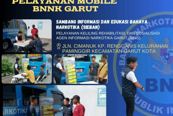 PELAYANAN MOBILE, SAMBANG INFORMASI DAN EDUKASI BAHAYA NARKOTIKA (SIEBAN), PELAYANAN KELILING, DAN SOSIALISASI AGEN INFORMASI NARKOTIKA GARUT (AING) DI KELURAHAN PAMINGGIR