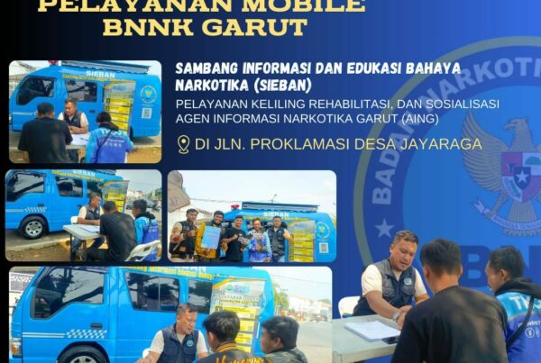 BNNK GARUT PERKUAT LAYANAN INOVASI EKSTERNALISASI, MEMANDU PENGUNJUNG DI WARUNG EDUKASI BAHAYA NARKOTIKA (WA EBAN) BNNK GARUT