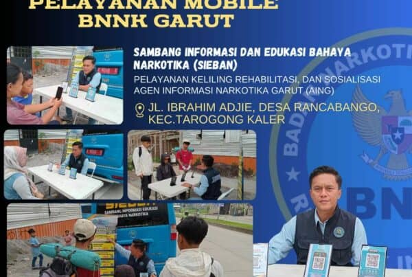 LAYANAN INOVASI EKSTERNALISASI, BNNK GARUT MEMANDU PENGUNJUNG DI WARUNG EDUKASI BAHAYA NARKOTIKA (WA EBAN)