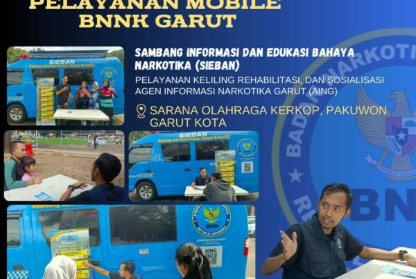 LAYANAN INOVASI EKSTERNALISASI, BNNK GARUT MEMANDU PENGUNJUNG DI WARUNG EDUKASI BAHAYA NARKOTIKA (WA EBAN)