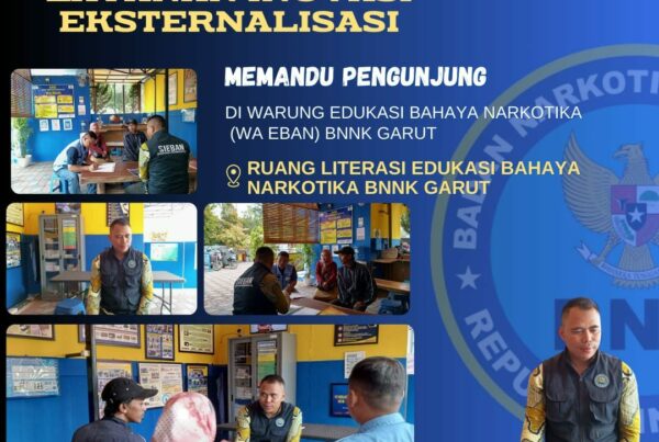 PERKUAT LAYANAN INOVASI EKSTERNALISASI, BNNK GARUT MEMANDU PENGUNJUNG DI WARUNG EDUKASI BAHAYA NARKOTIKA (WA EBAN)