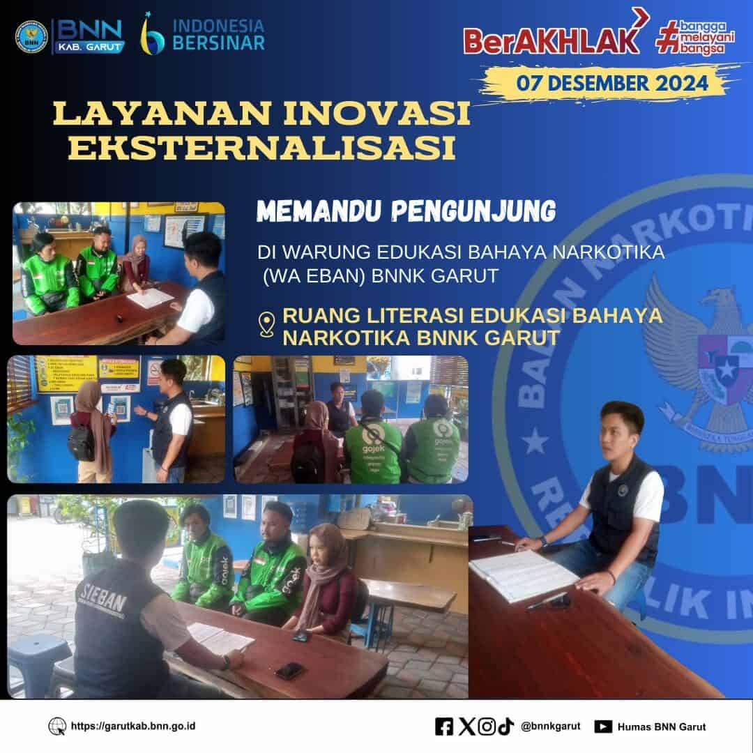BNNK GARUT PERKUAT LAYANAN INOVASI EKSTERNALISASI, MEMANDU PENGUNJUNG DI WARUNG EDUKASI BAHAYA NARKOTIKA (WA EBAN) BNNK GARUT BNNK GARUT PERKUAT LAYANAN INOVASI EKSTERNALISASI, MEMANDU PENGUNJUNG DI WARUNG EDUKASI BAHAYA NARKOTIKA (WA EBAN) BNNK GARUT