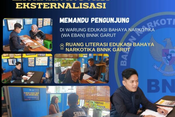 BNNK GARUT PERKUAT LAYANAN INOVASI EKSTERNALISASI, MEMANDU PENGUNJUNG DI WARUNG EDUKASI BAHAYA NARKOTIKA (WA EBAN) BNNK GARUT