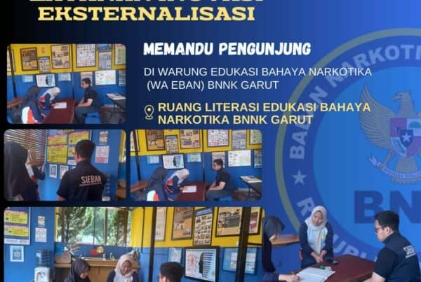 BNNK GARUT PERKUAT LAYANAN INOVASI EKSTERNALISASI, MEMANDU PENGUNJUNG DI WARUNG EDUKASI BAHAYA NARKOTIKA (WA EBAN) BNNK GARUT