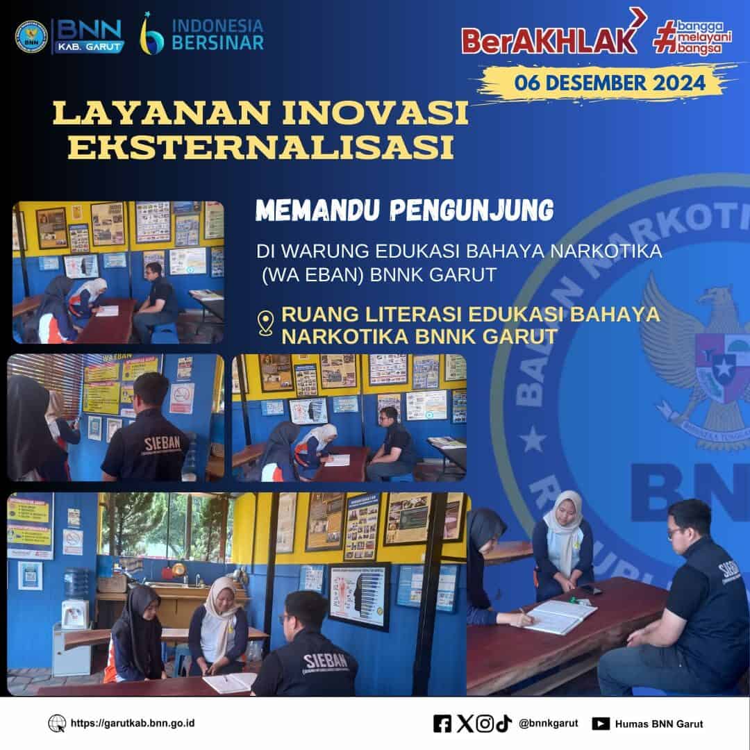 BNNK GARUT PERKUAT LAYANAN INOVASI EKSTERNALISASI, MEMANDU PENGUNJUNG DI WARUNG EDUKASI BAHAYA NARKOTIKA (WA EBAN) BNNK GARUT BNNK GARUT PERKUAT LAYANAN INOVASI EKSTERNALISASI, MEMANDU PENGUNJUNG DI WARUNG EDUKASI BAHAYA NARKOTIKA (WA EBAN) BNNK GARUT
