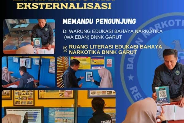 LAYANAN INOVASI EKTERNALISASI, MEMANDU PENGUNJUNG DI WARUNG EDUKASI BAHAYA NARKOTIKA (WA EBAN) BNNK GARUT PERKUAT P4GN, MEMANDU PENGUNJUNG DI WARUNG EDUKASI BAHAYA NARKOTIKA (WA EBAN) BNNK GARUT