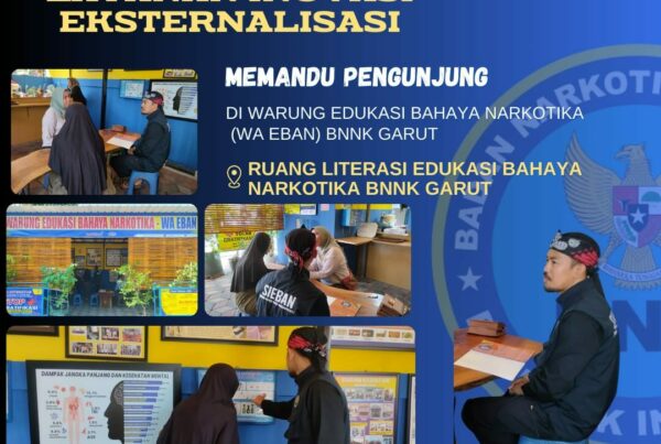 BNNK GARUT PERKUAT LAYANAN INOVASI EKSTERNALISASI, MEMANDU PENGUNJUNG DI WARUNG EDUKASI BAHAYA NARKOTIKA (WA EBAN) BNNK GARUT