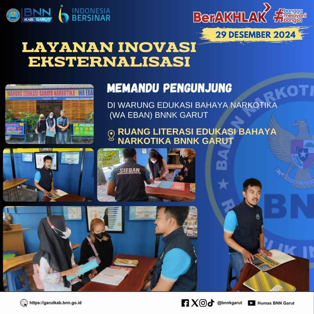 BNNK GARUT GELAR LAYANAN INOVASI EKTERNALISASI, MEMANDU PENGUNJUNG DI WARUNG EDUKASI BAHAYA NARKOTIKA (WA EBAN) BNNK GARUT BNNK GARUT GELAR LAYANAN INOVASI EKTERNALISASI, MEMANDU PENGUNJUNG DI WARUNG EDUKASI BAHAYA NARKOTIKA (WA EBAN) BNNK GARUT