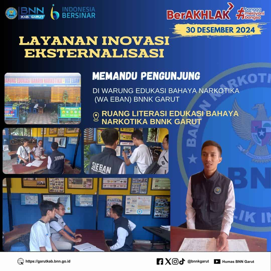 BNNK GARUT ADAKAN LAYANAN INOVASI EKTERNALISASI, MEMANDU PENGUNJUNG DI WARUNG EDUKASI BAHAYA NARKOTIKA (WA EBAN) BNNK GARUT BNNK GARUT GELAR LAYANAN INOVASI EKTERNALISASI, MEMANDU PENGUNJUNG DI WARUNG EDUKASI BAHAYA NARKOTIKA (WA EBAN) BNNK GARUT