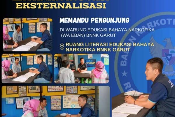 BNNK GARUT GELAR LAYANAN INOVASI EKTERNALISASI, MEMANDU PENGUNJUNG DI WARUNG EDUKASI BAHAYA NARKOTIKA (WA EBAN) BNNK GARUT
