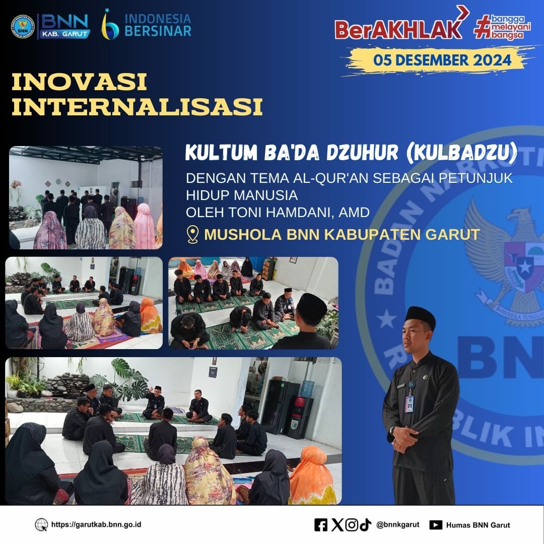 Perkuat Inovasi Internalisasi, BNNK Garut Adakan Kultum Ba'da Dzuhur (KULBAZU) Perkuat Inovasi Internalisasi, BNNK Garut Adakan Kultum Ba’da Dzuhur (KULBAZU)