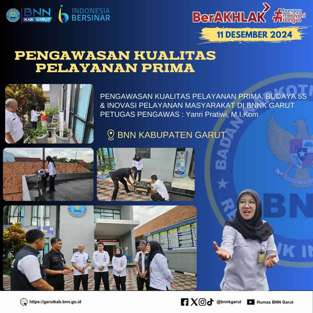 Perkuat Kualitas Layanan, BNNK Garut Gelar Pengawasan Kualitas Pelayanan Prima Dan Budaya 5S Perkuat Kualitas Layanan, BNNK Garut Gelar Pengawasan Kualitas Pelayanan Prima Dan Budaya 5S