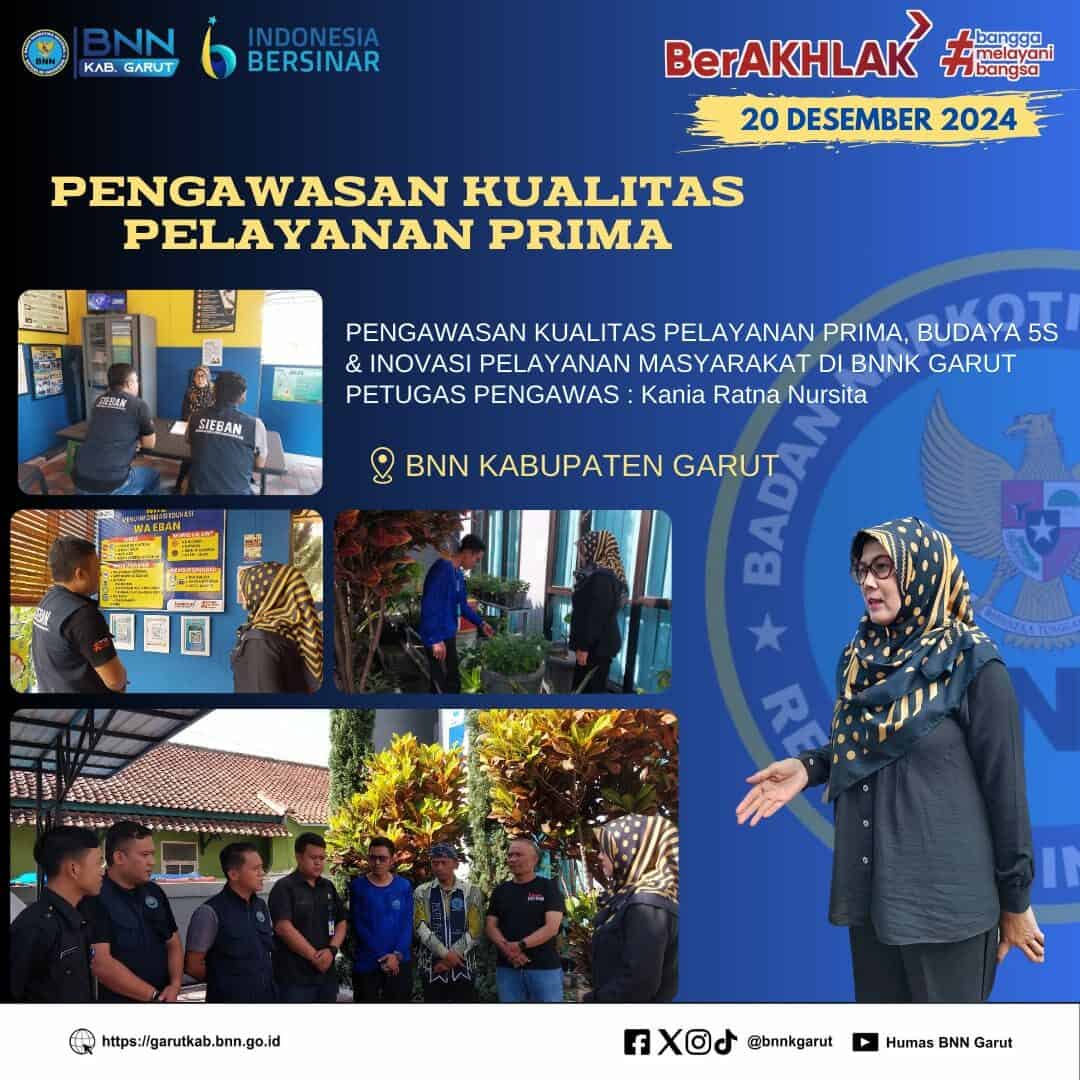 Perkuat Layanan Internalisasi dan Eksternalisasi, BNNK Garut Gelar Pengawasan Kualitas Pelayanan Prima dan Budaya 5S Perkuat Layanan Internalisasi dan Eksternalisasi, BNNK Garut Gelar Pengawasan Kualitas Pelayanan Prima dan Budaya 5S