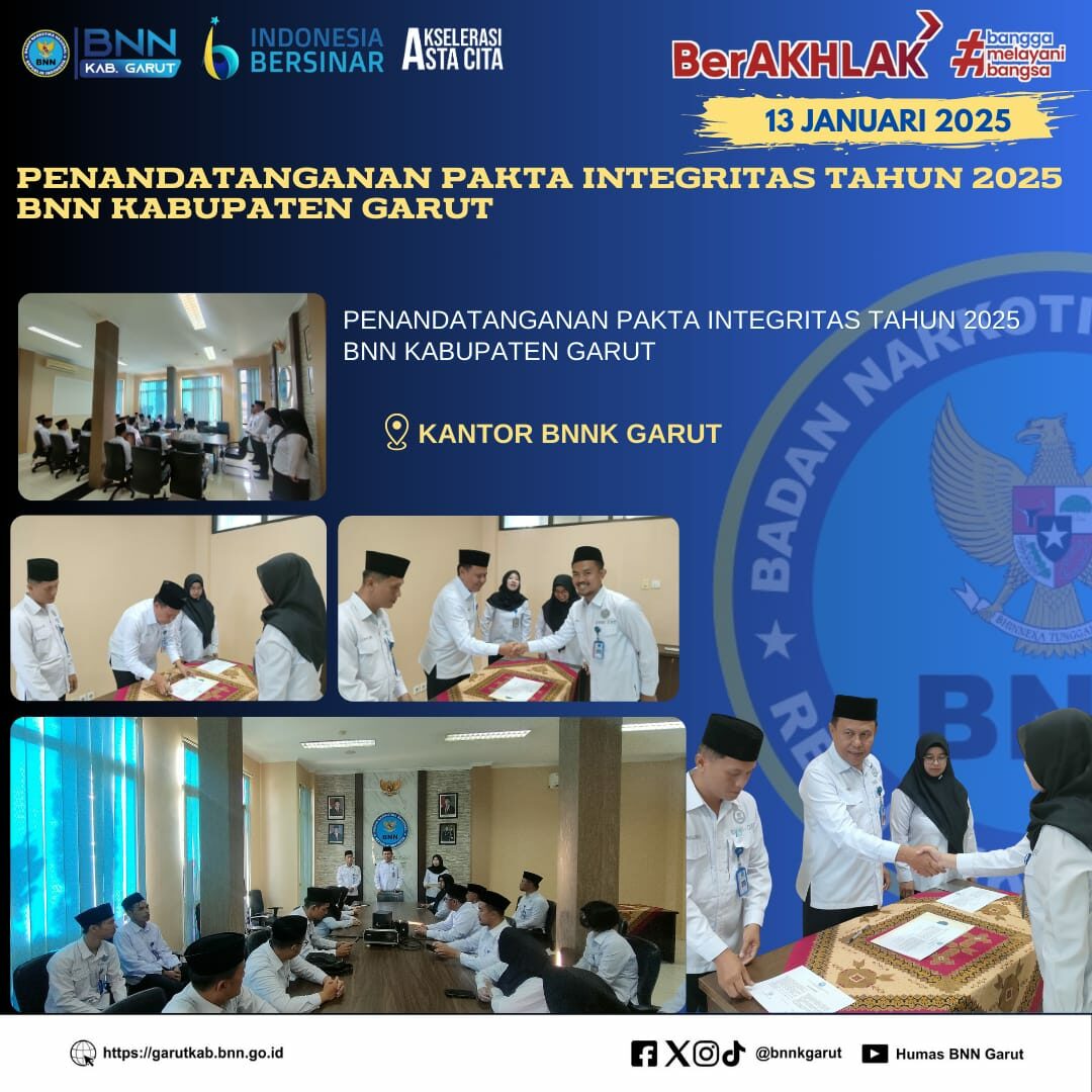 BNNK Garut Gelar Penandatanganan Pakta Integritas Tahun 2025 BNNK Garut Gelar Penandatanganan Pakta Integritas Tahun 2025