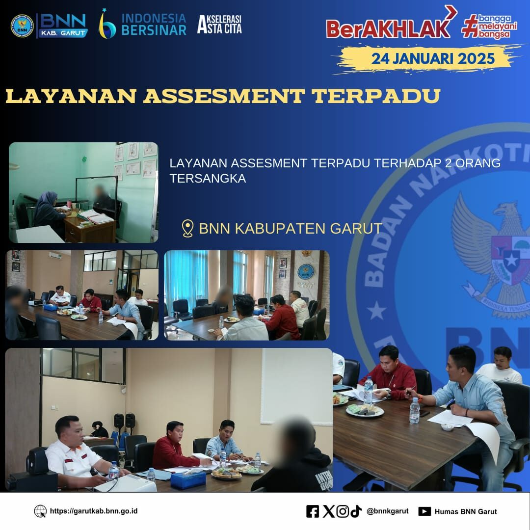 BNNK Garut Laksanakan Layanan Asesmen Terpadu Terhadap Tersangka Penyalahguna Narkotika BNNK Garut Laksanakan Layanan Asesmen Terpadu Terhadap Tersangka Penyalahguna Narkotika