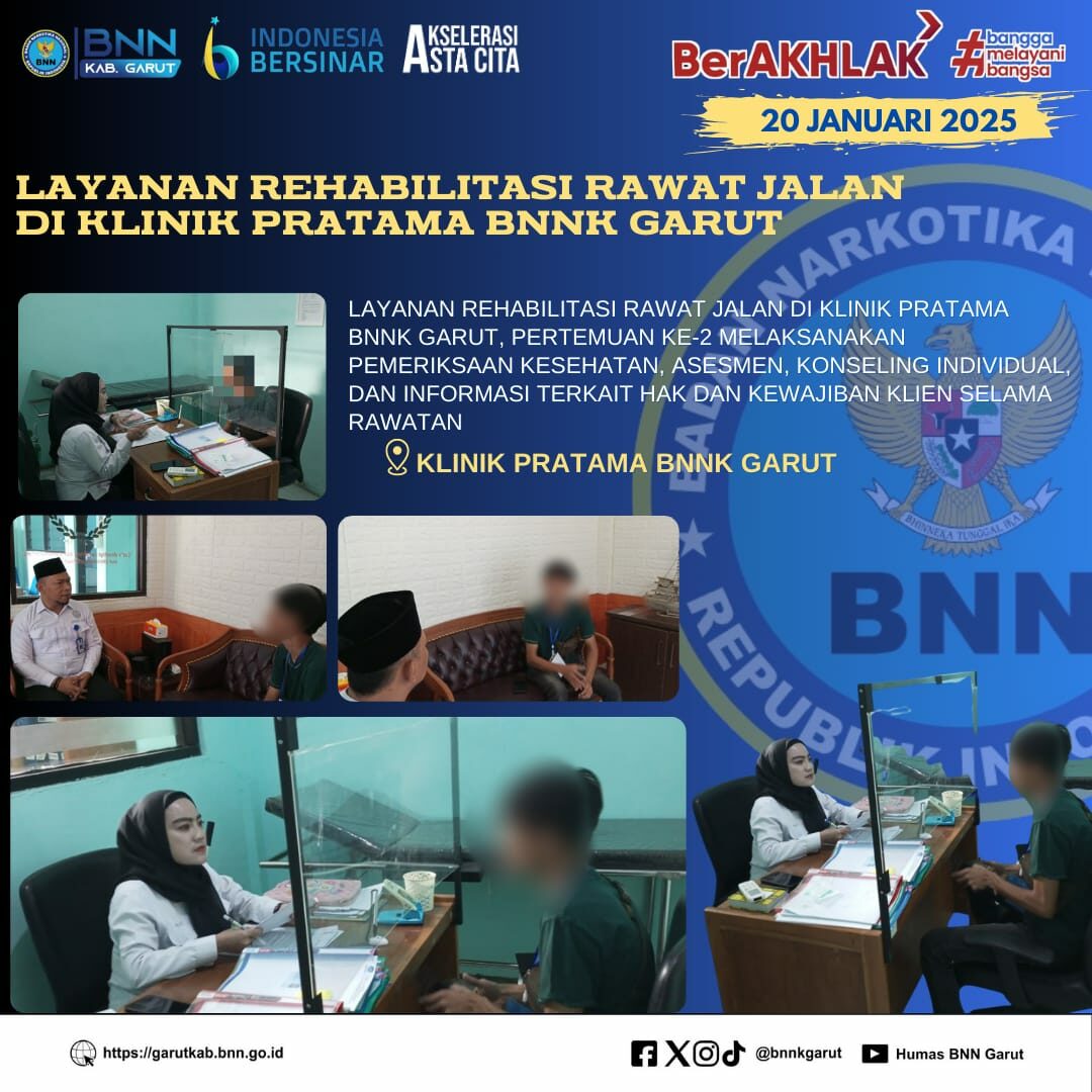 BNNK Garut Adakan Layanan Rehabilitasi Rawat Jalan di Klinik Pratama BNNK Garut
