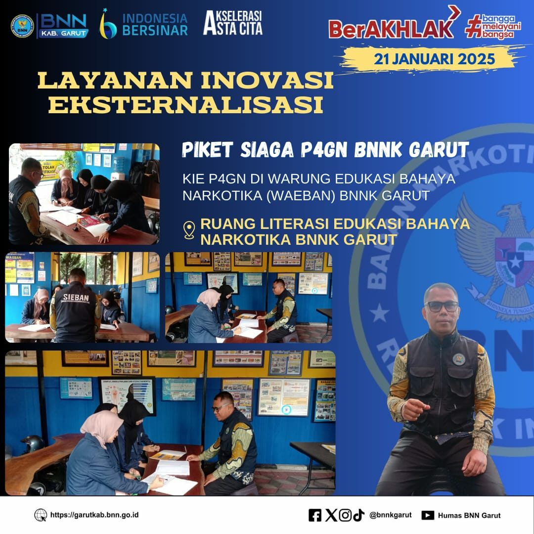 PERKUAT P4GN, BNNK GARUT GELAR KIE P4GN DI WARUNG EDUKASI BAHAYA NARKOTIKA (WA EBAN) BNNK GARUT