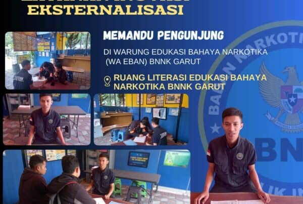 SIAGA P4GN BNNK GARUT ADAKAN LAYANAN INOVASI EKSTERNALISASI, MEMANDU PENGUNJUNG DI WARUNG EDUKASI BAHAYA NARKOTIKA (WA EBAN) BNNK GARUT