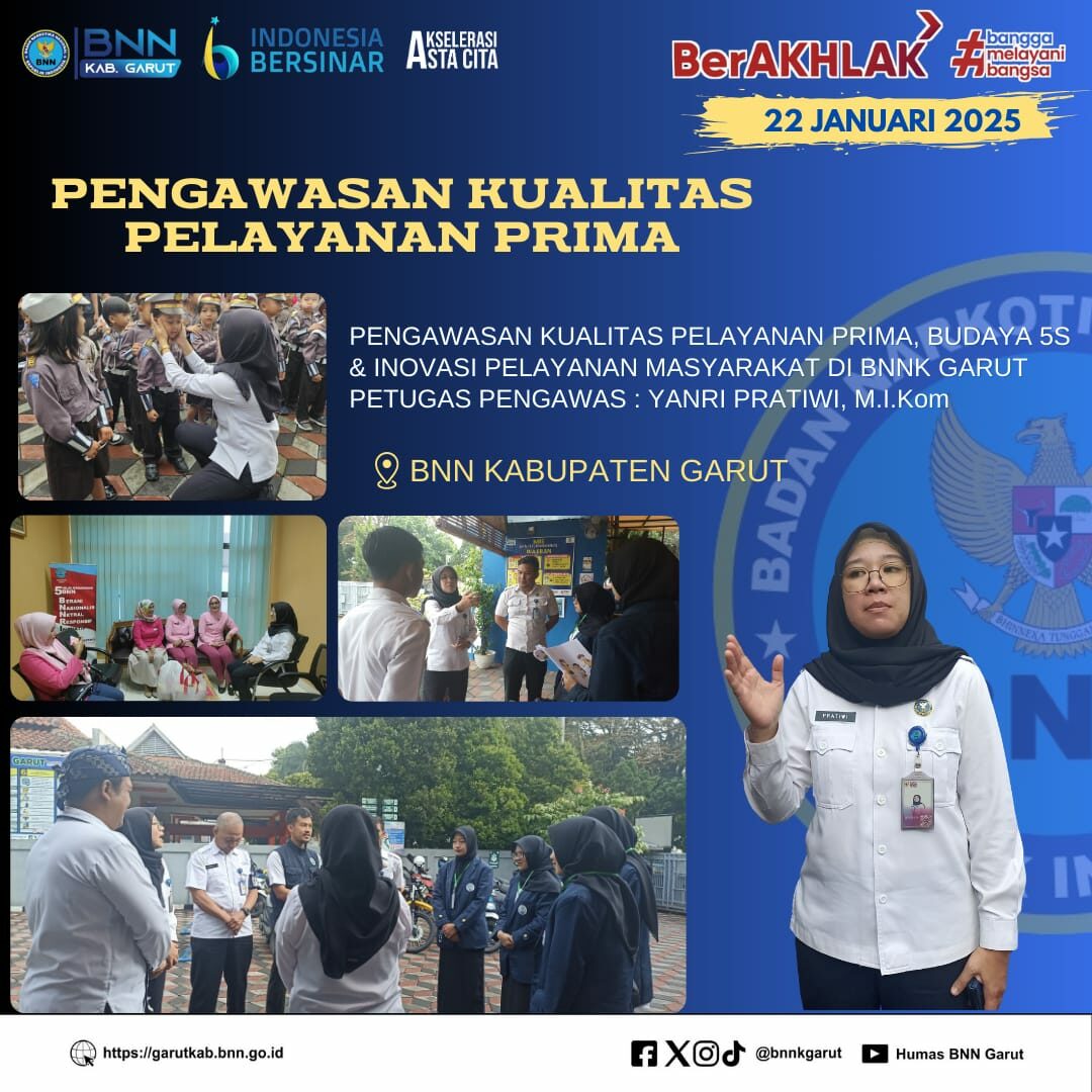 Pengawasan Kualitas Pelayanan Prima dan Budaya 5S Di Lingkungan BNNK Garut Pengawasan Kualitas Pelayanan Prima dan Budaya 5S Di Lingkungan BNNK Garut