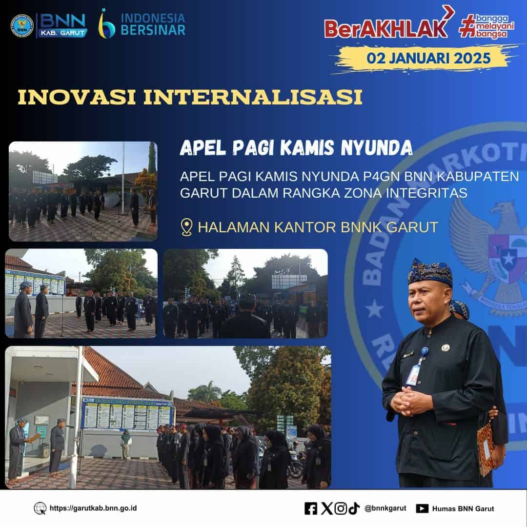 Perkuat Inovasi Internalisasi, BNNK Garut Gelar Apel Pagi Kamis Nyunda P4GN Perkuat Inovasi Internalisasi, BNNK Garut Gelar Apel Pagi Kamis Nyunda P4GN