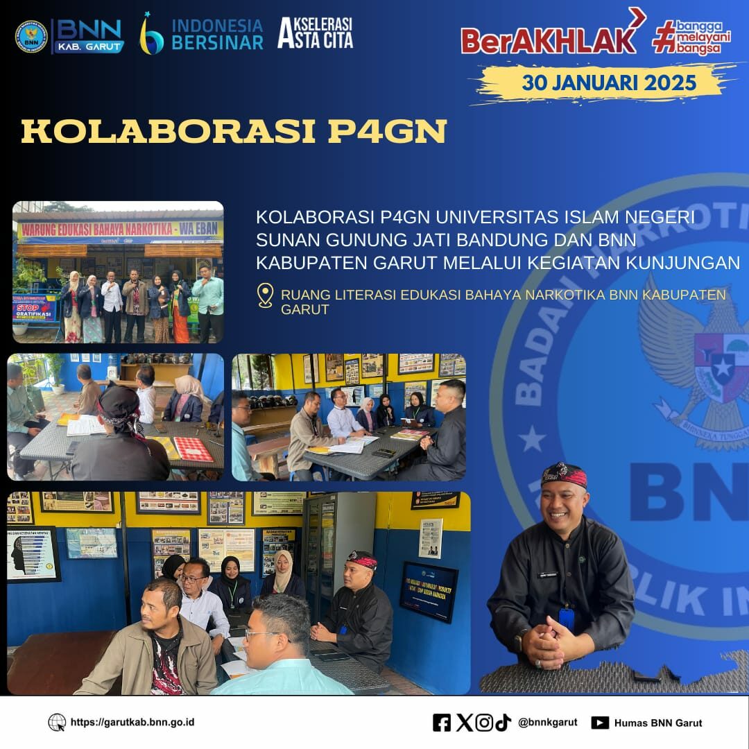 Perkuat P4GN, BNNK Garut Gelar Kolaborasi P4GN Dengan UIN Sunan Gunung Jati Bandung Perkuat P4GN, BNNK Garut Gelar Kolaborasi P4GN Dengan UIN Sunan Gunung Jati Bandung