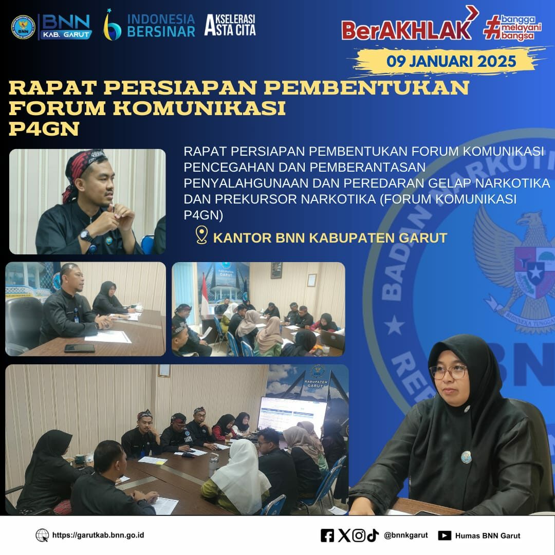 Perkuat Program P4GN, BNNK Garut Gelar Persiapan Kegiatan Forum Komunikasi P4GN Perkuat Program P4GN, BNNK Garut Gelar Persiapan Kegiatan Forum Komunikasi P4GN