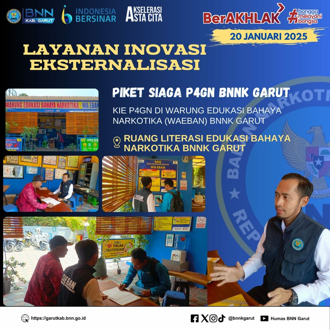 KIE P4GN DI WARUNG EDUKASI BAHAYA NARKOTIKA (WA EBAN) BNNK GARUT