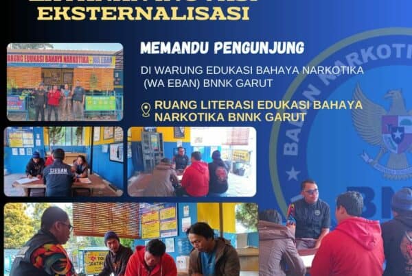 BNNK GARUT ADAKAN LAYANAN INOVASI EKTERNALISASI, MEMANDU PENGUNJUNG DI WARUNG EDUKASI BAHAYA NARKOTIKA (WA EBAN) BNNK GARUT