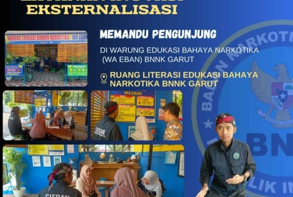 BNNK GARUT GELAR LAYANAN INOVASI EKTERNALISASI, MEMANDU PENGUNJUNG DI WARUNG EDUKASI BAHAYA NARKOTIKA (WA EBAN) BNNK GARUT
