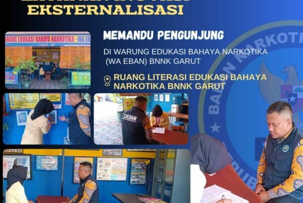 BNNK GARUT GELAR LAYANAN INOVASI EKSTERNALISASI, MEMANDU PENGUNJUNG DI WARUNG EDUKASI BAHAYA NARKOTIKA (WA EBAN) BNNK GARUT
