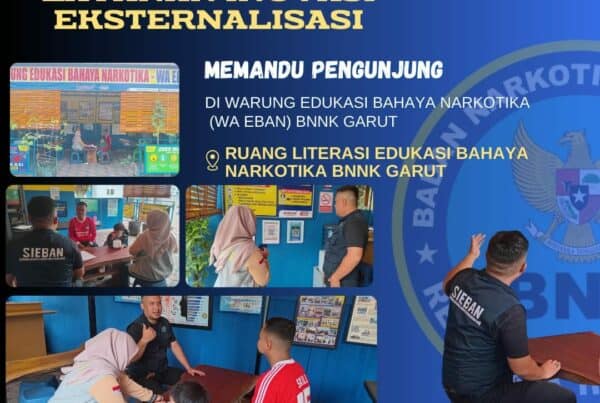 BNNK GARUT GELAR LAYANAN INOVASI EKTERNALISASI, MEMANDU PENGUNJUNG DI WARUNG EDUKASI BAHAYA NARKOTIKA (WA EBAN) BNNK GARUT