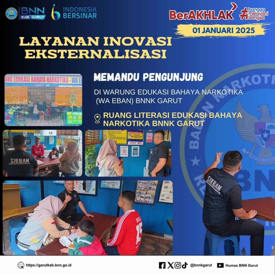 BNNK GARUT GELAR LAYANAN INOVASI EKTERNALISASI, MEMANDU PENGUNJUNG DI WARUNG EDUKASI BAHAYA NARKOTIKA (WA EBAN) BNNK GARUT BNNK GARUT GELAR LAYANAN INOVASI EKTERNALISASI, MEMANDU PENGUNJUNG DI WARUNG EDUKASI BAHAYA NARKOTIKA (WA EBAN) BNNK GARUT