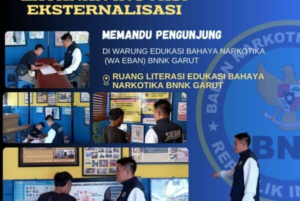 BNNK GARUT ADAKAN LAYANAN INOVASI EKTERNALISASI, MEMANDU PENGUNJUNG DI WARUNG EDUKASI BAHAYA NARKOTIKA (WA EBAN) BNNK GARUT