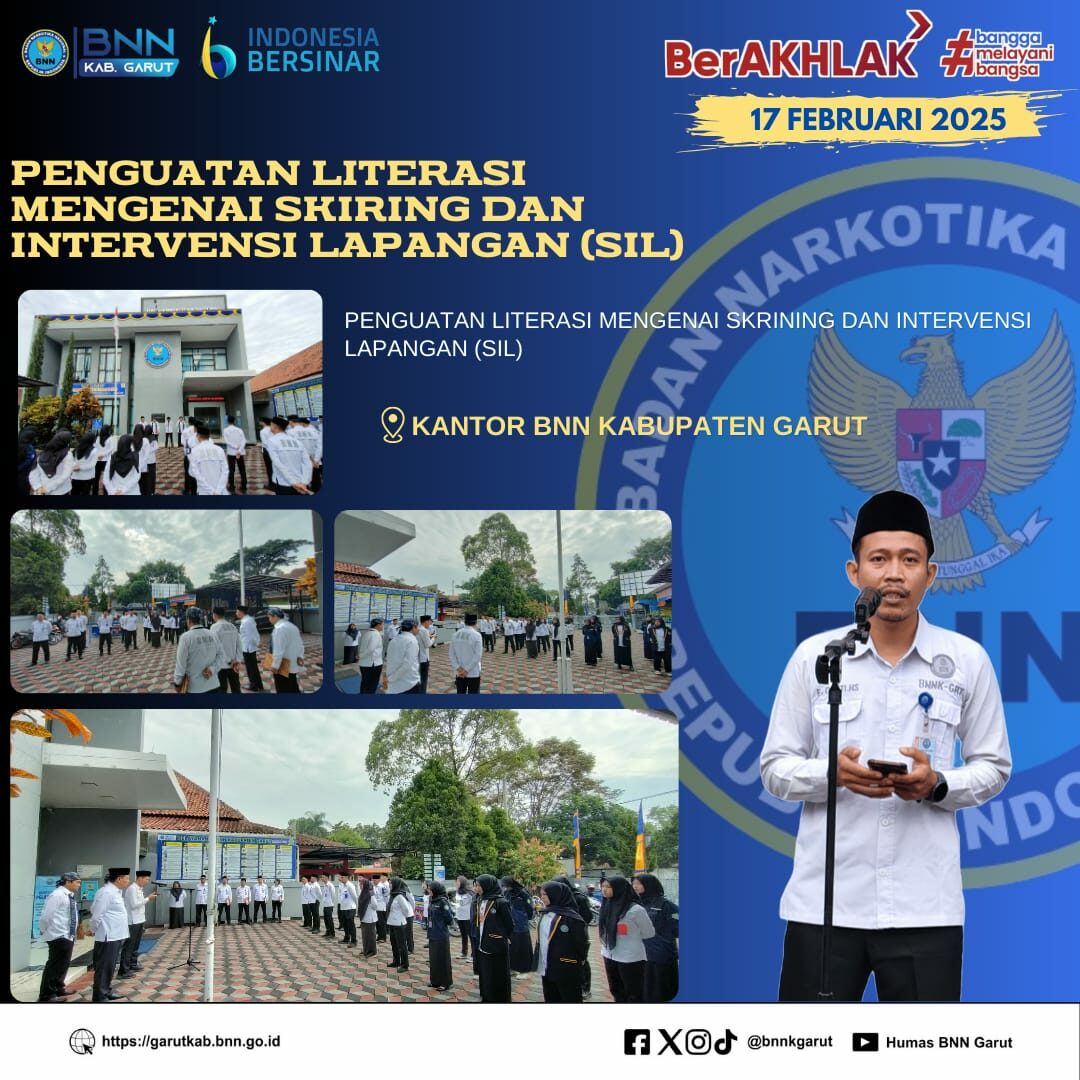 BNNK Garut Gelar Penguatan Literasi Mengenai Skrining Intervensi Lapangan (SIL) BNNK Garut Gelar Penguatan Literasi Mengenai Skrining Intervensi Lapangan (SIL)