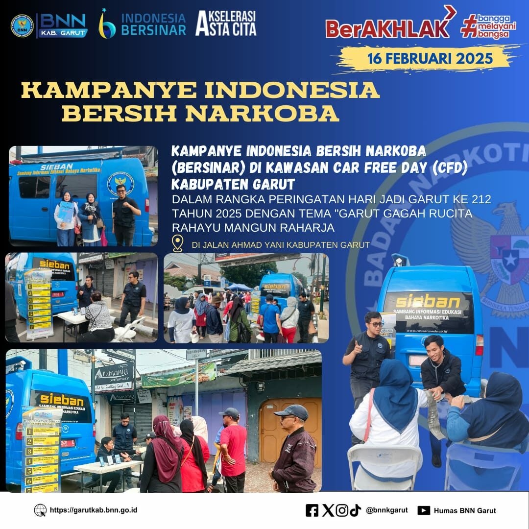 BNNK Garut Gelar Kampanye Indonesia BERSINAR Di Kawasan CFD Kabupaten Garut BNNK Garut Gelar Kampanye Indonesia BERSINAR Di Kawasan CFD Kabupaten Garut