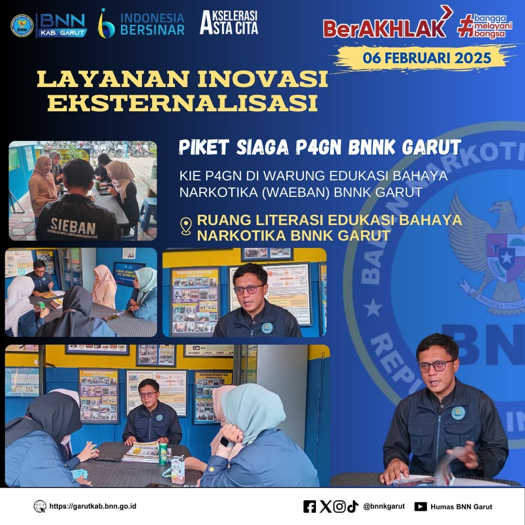 BNNK GARUT LAKSANAKAN KOMUNIKASI INFORMASI DAN EDUKASI P4GN DI WARUNG EDUKASI BAHAYA NARKOTIKA (WA EBAN) BNNK GARUT LAKSANAKAN KOMUNIKASI INFORMASI DAN EDUKASI P4GN DI WARUNG EDUKASI BAHAYA NARKOTIKA (WA EBAN)