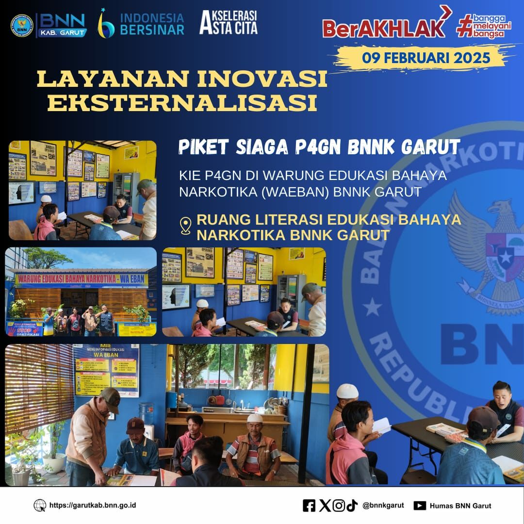 BNNK GARUT LAKSANAKAN KOMUNIKASI INFORMASI DAN EDUKASI P4GN DI WARUNG EDUKASI BAHAYA NARKOTIKA (WA EBAN) BNNK GARUT LAKSANAKAN KOMUNIKASI INFORMASI DAN EDUKASI P4GN DI WARUNG EDUKASI BAHAYA NARKOTIKA (WA EBAN)