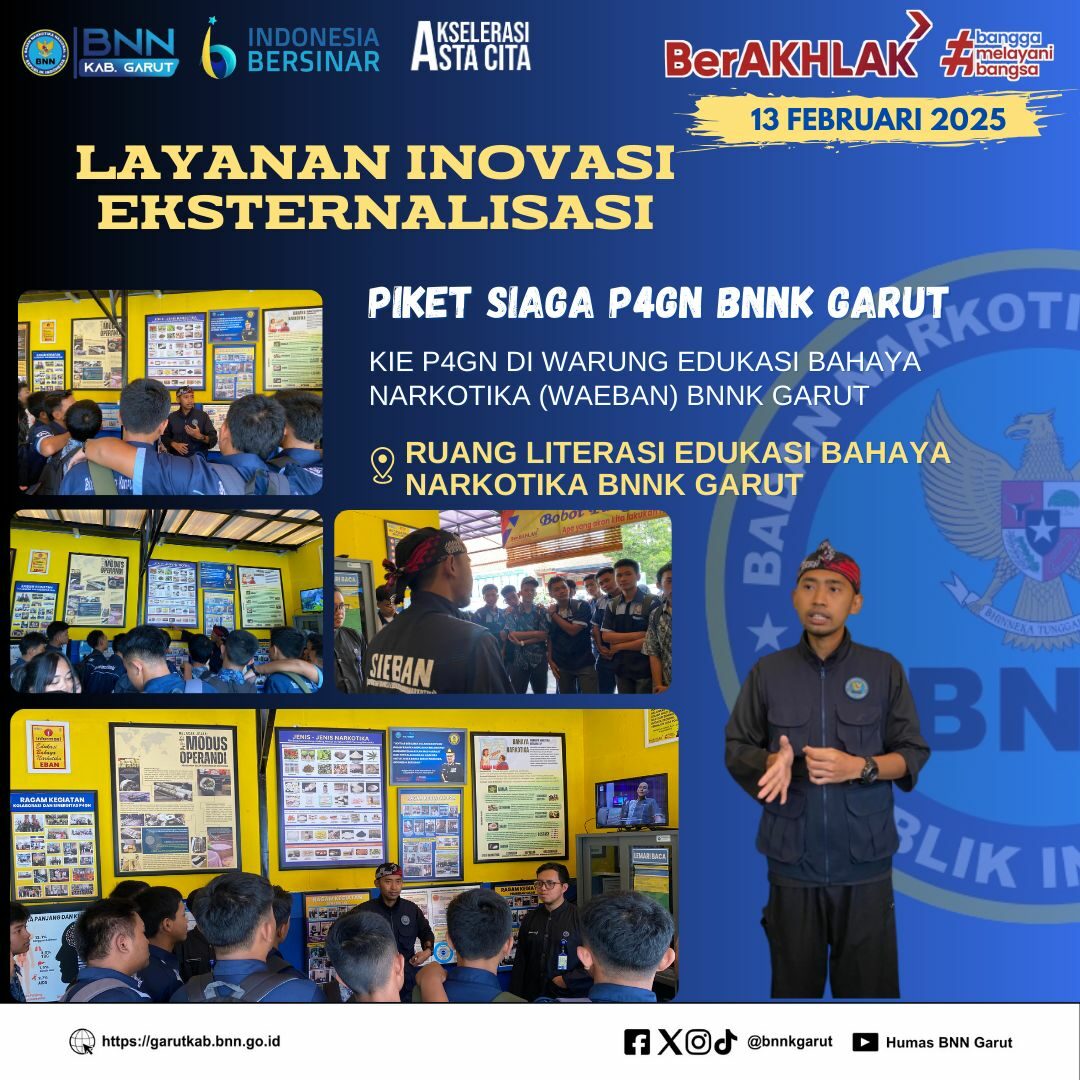 PIKET SIAGA P4GN BNNK GARUT KIE P4GN DI WARUNG EDUKASI BAHAYA NARKOTIKA (WA EBAN) BNNK GARUT KIE P4GN DI WARUNG EDUKASI BAHAYA NARKOTIKA (WA EBAN) BNNK GARUT