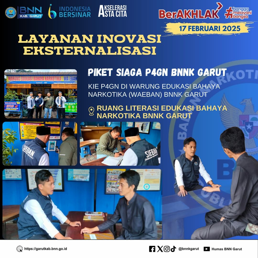 PIKET SIAGA P4GN BNNK GARUT KIE P4GN DI WARUNG EDUKASI BAHAYA NARKOTIKA (WA EBAN) BNNK GARUT PIKET SIAGA P4GN BNNK GARUT KIE P4GN DI WARUNG EDUKASI BAHAYA NARKOTIKA (WA EBAN) BNNK GARUT
